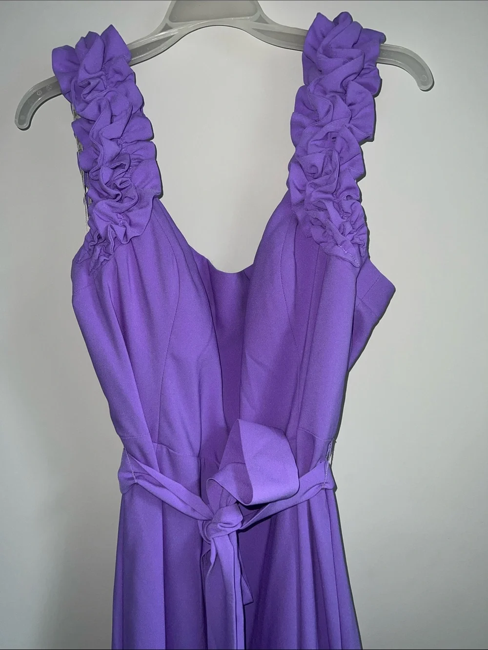 Lilly Pulitzer Purple Ruffled Strap pantsuit jumpsuit 14 belted formal